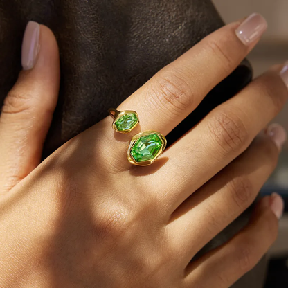 Green Hexa Harmony Ring
