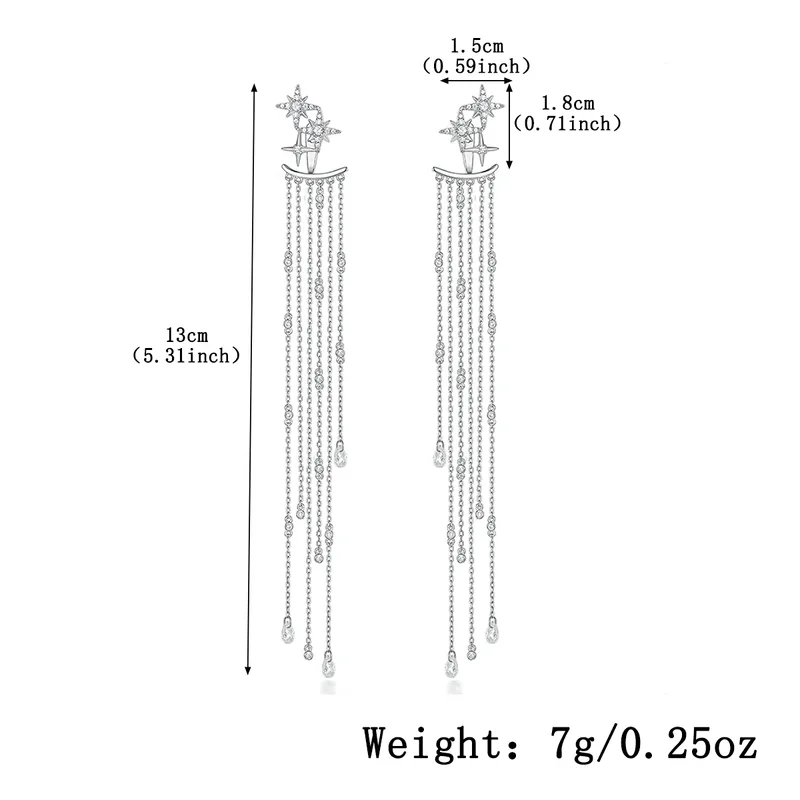 92.5 Sterling Silver Designer Sparkling Chandlier Earrings
