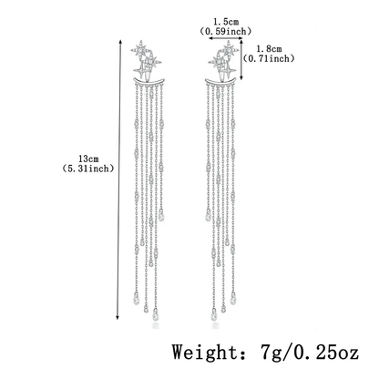 92.5 Sterling Silver Designer Sparkling Chandlier Earrings