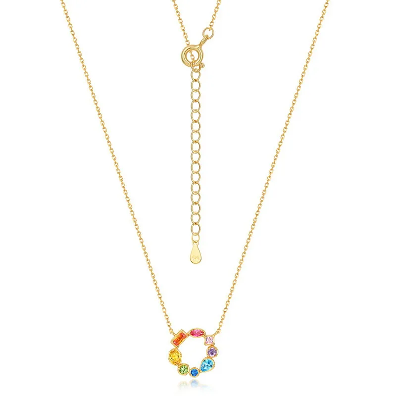 92.5 Sterling Silver Rangila Circle Necklace