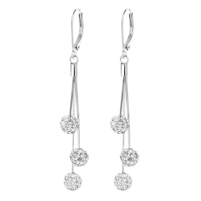92.5 Sterling Silver Shining Balls Earrings