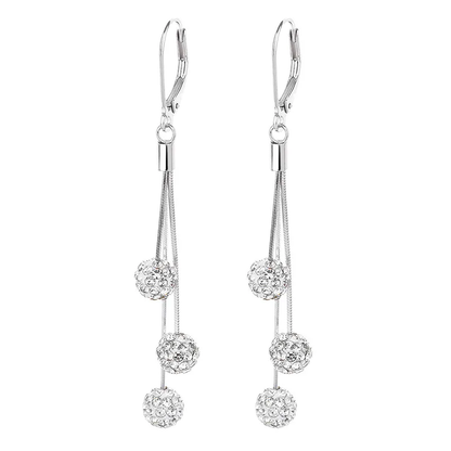 92.5 Sterling Silver Shining Balls Earrings