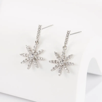 92.5 Sterling Silver Snowflake Earrings