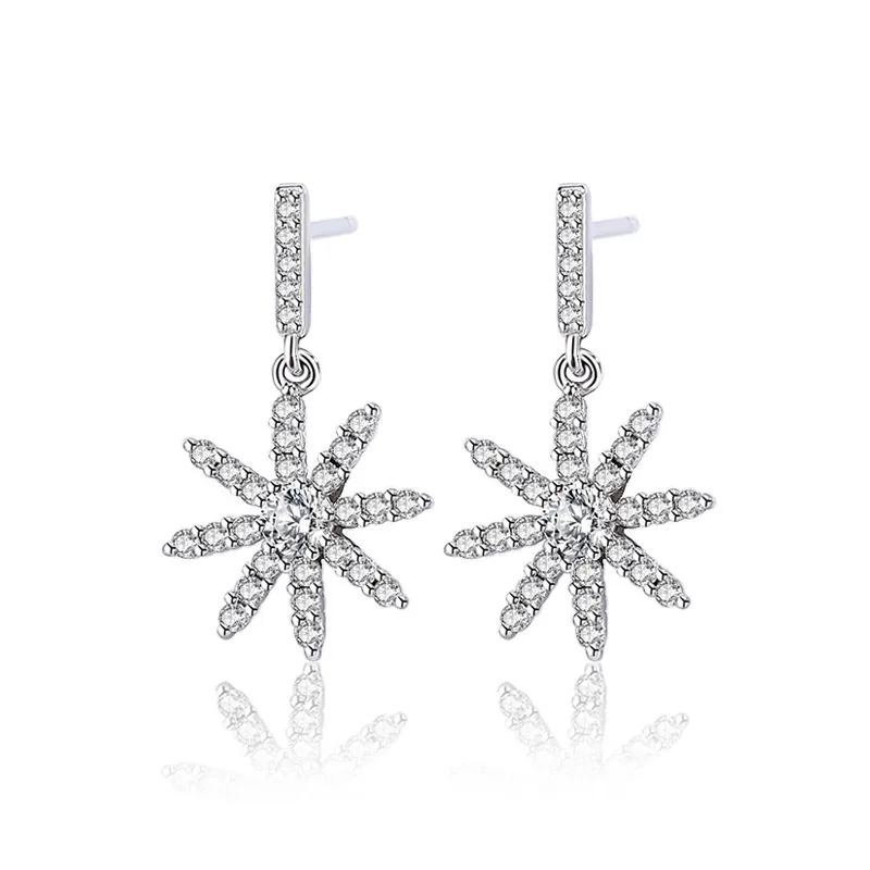 92.5 Sterling Silver Snowflake Earrings