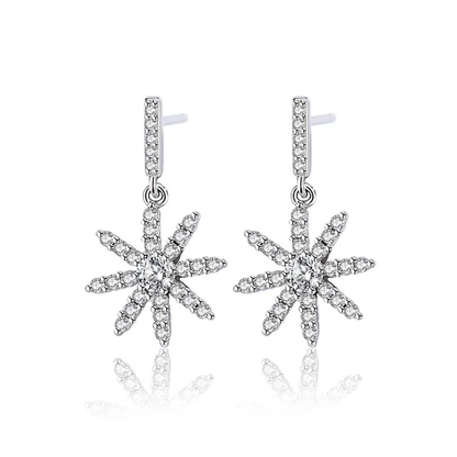 92.5 Sterling Silver Snowflake Earrings