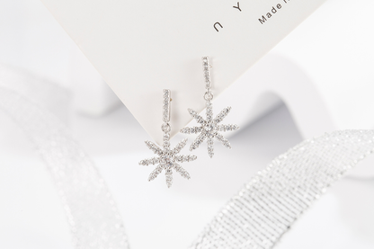 92.5 Sterling Silver Snowflake Earrings