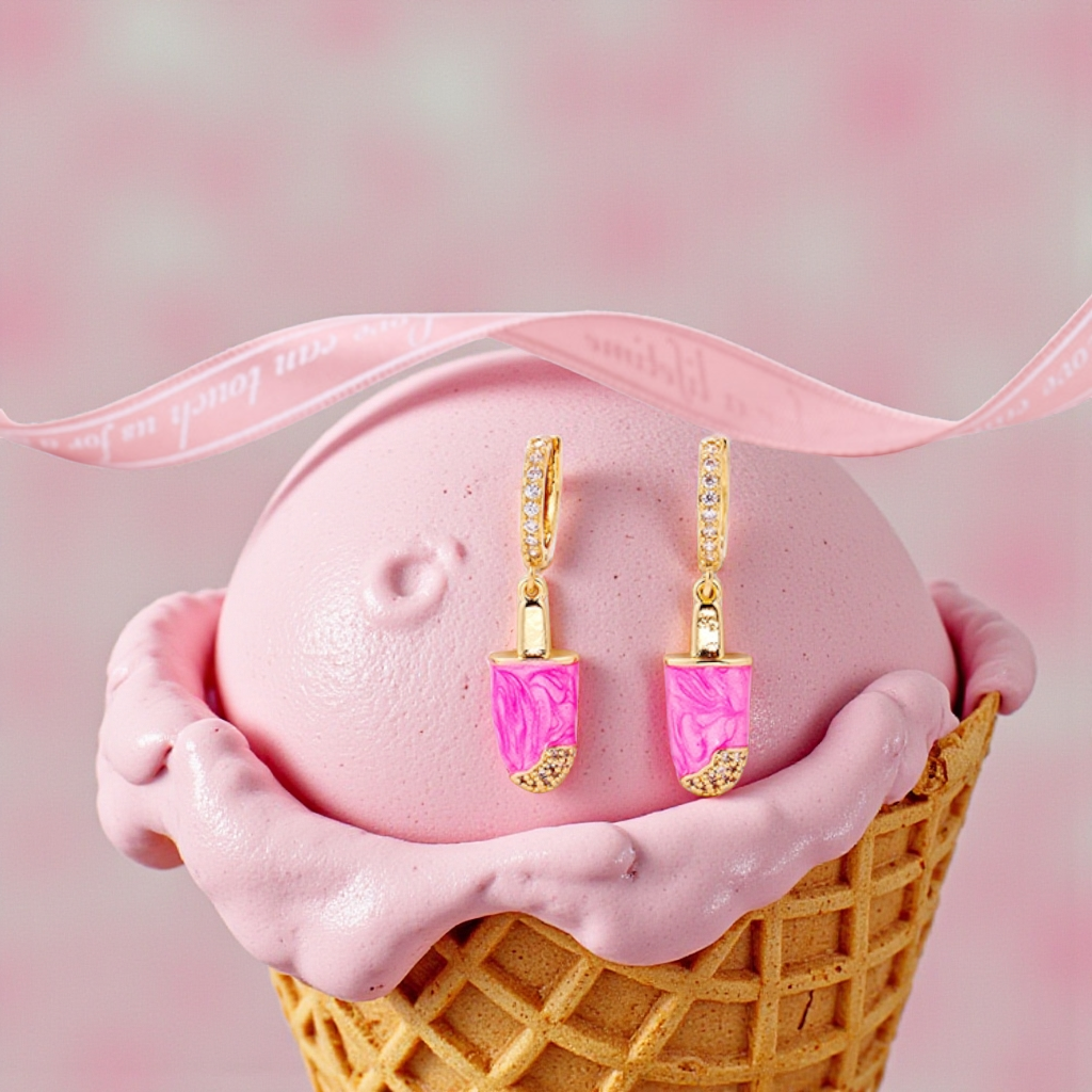 Strawberry Icecream Earrings