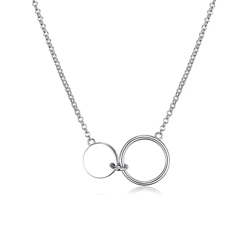 Minimalist Dual Disc Silver Chain – 92.5 Sterling Silver Necklace