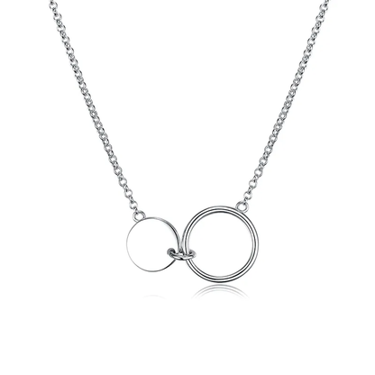 Minimalist Dual Disc Silver Chain – 92.5 Sterling Silver Necklace