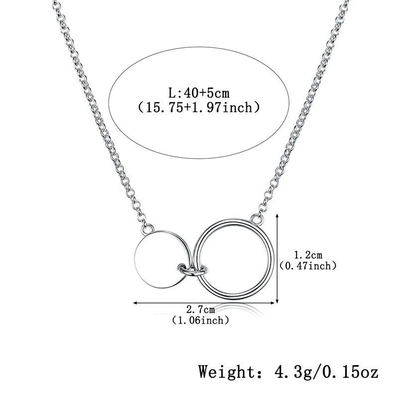 Minimalist Dual Disc Silver Chain – 92.5 Sterling Silver Necklace