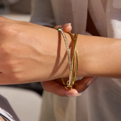 18 K Gold Plated Trio Bangles Stack