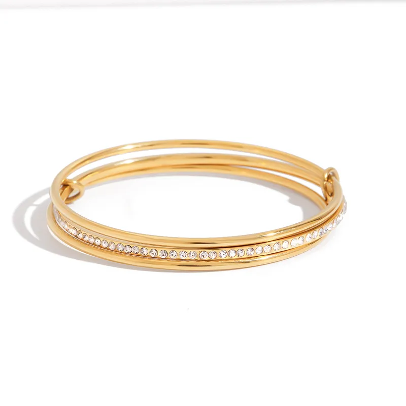 18 K Gold Plated Trio Bangles Stack