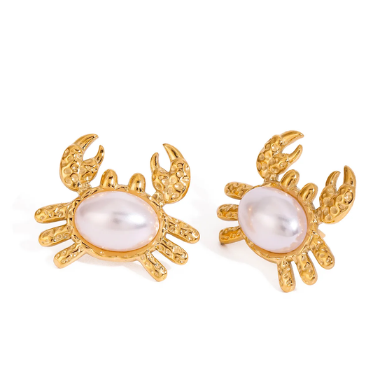 18K Gold Plated Crab Earrings