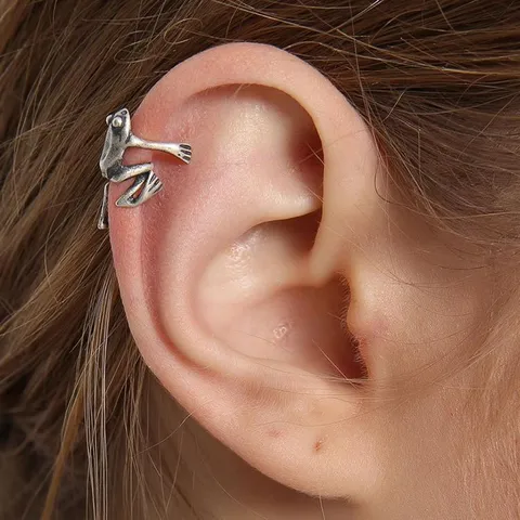 92.5 Sterling Silver Jumping Frog Ear Cuffs- Single