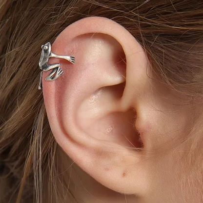Silver Jumping Frog Ear Cuffs- Single