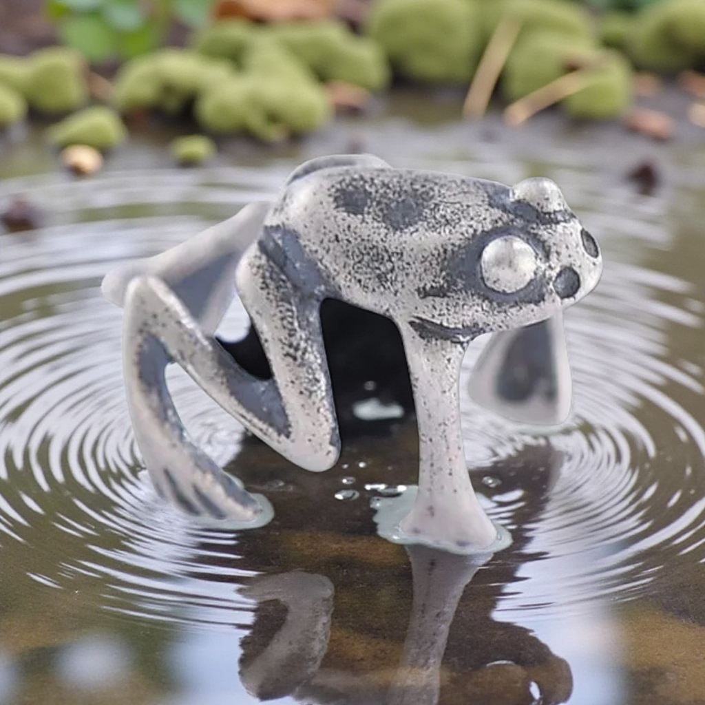 Silver Jumping Frog Ear Cuffs- Single