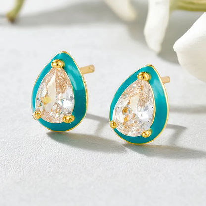 92.5 Sterling Silver Turquoise Studs