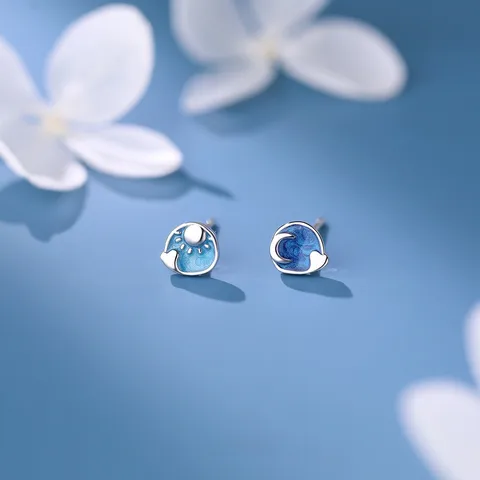 999 Silver Mismatched Studs