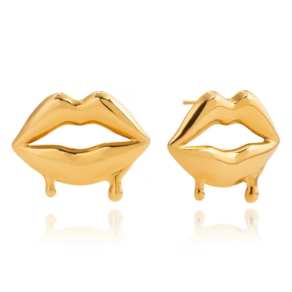 18K Gold Plated Lusty Lips Earrings
