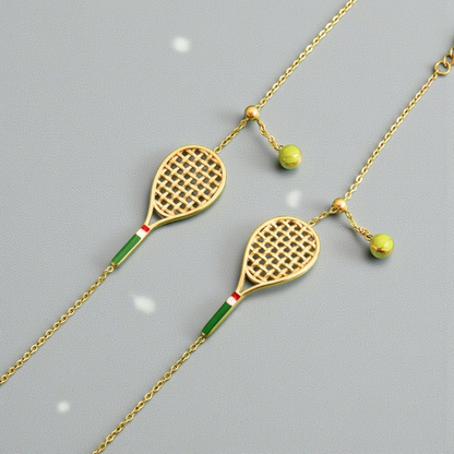 18K Gold Plated Tennis Racket Bracelet