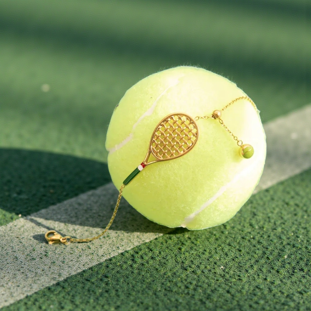 18K Gold Plated Tennis Racket Bracelet