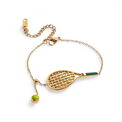 18K Gold Plated Tennis Racket Bracelet