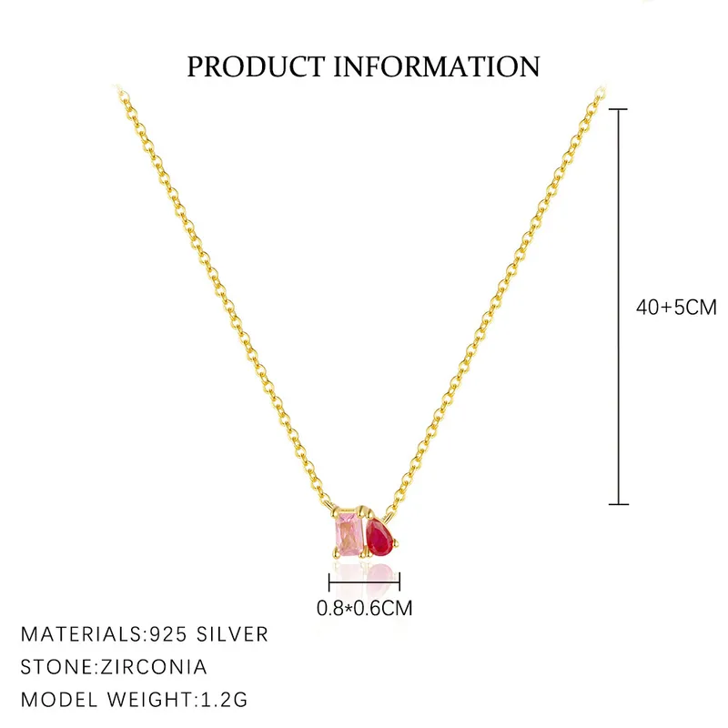 92.5 Silver Pink Drops Chain