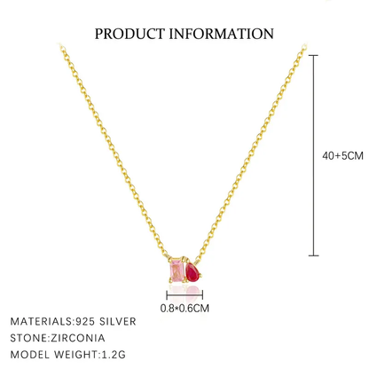 92.5 Silver Pink Drops Chain