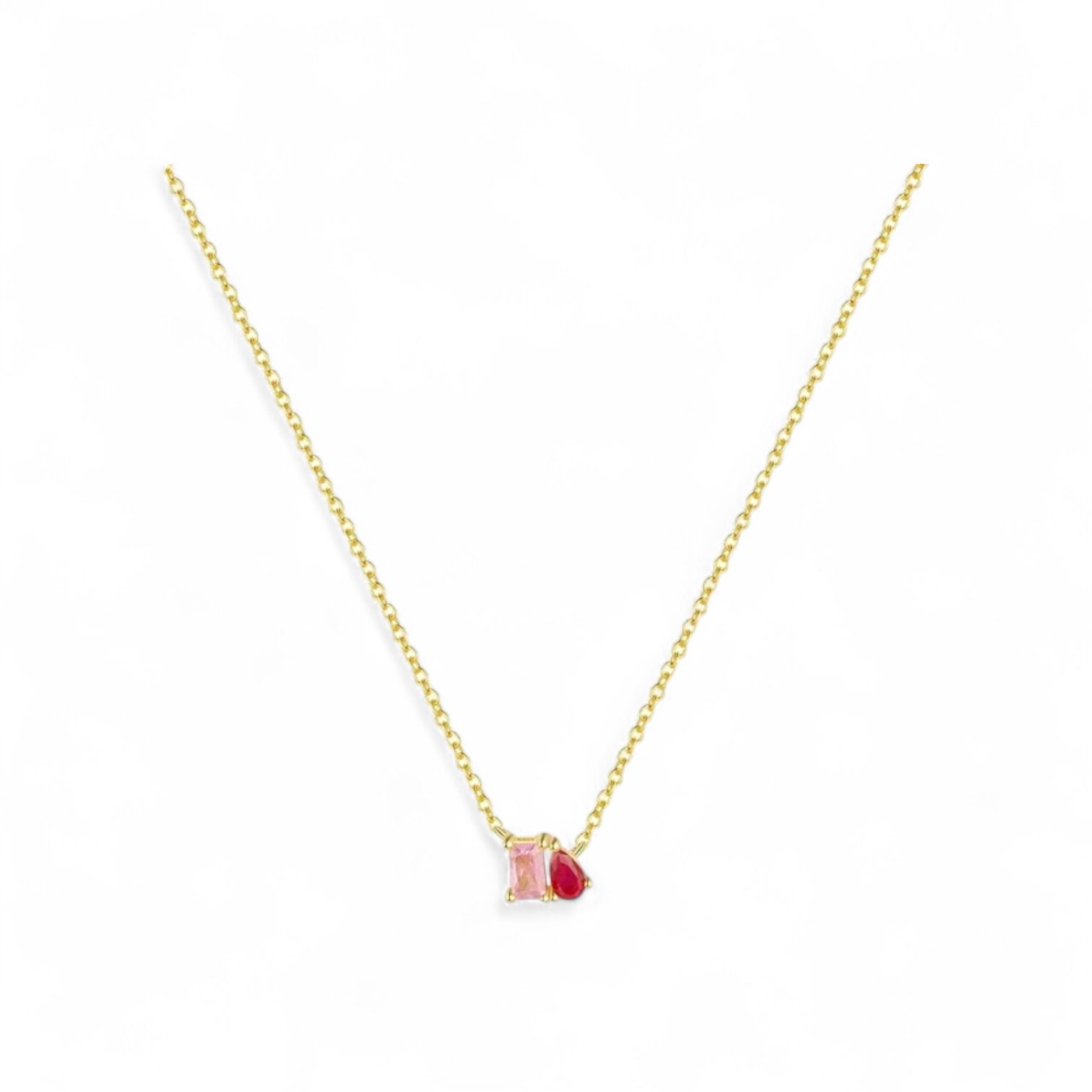 92.5 Silver Pink Drops Chain