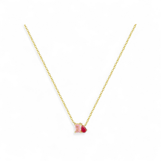 92.5 Silver Pink Drops Chain