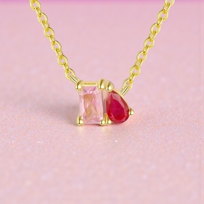 92.5 Silver Pink Drops Chain