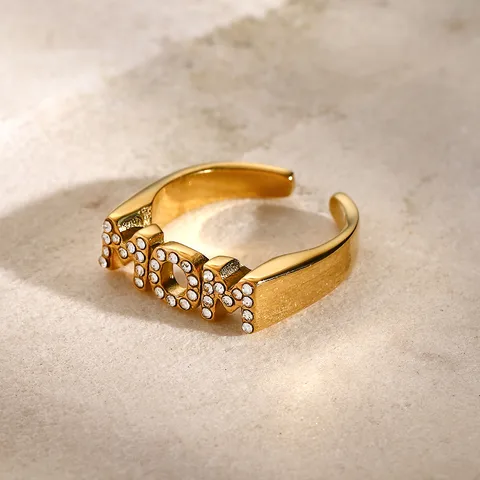 18K Gold Plated WOW MOM Ring