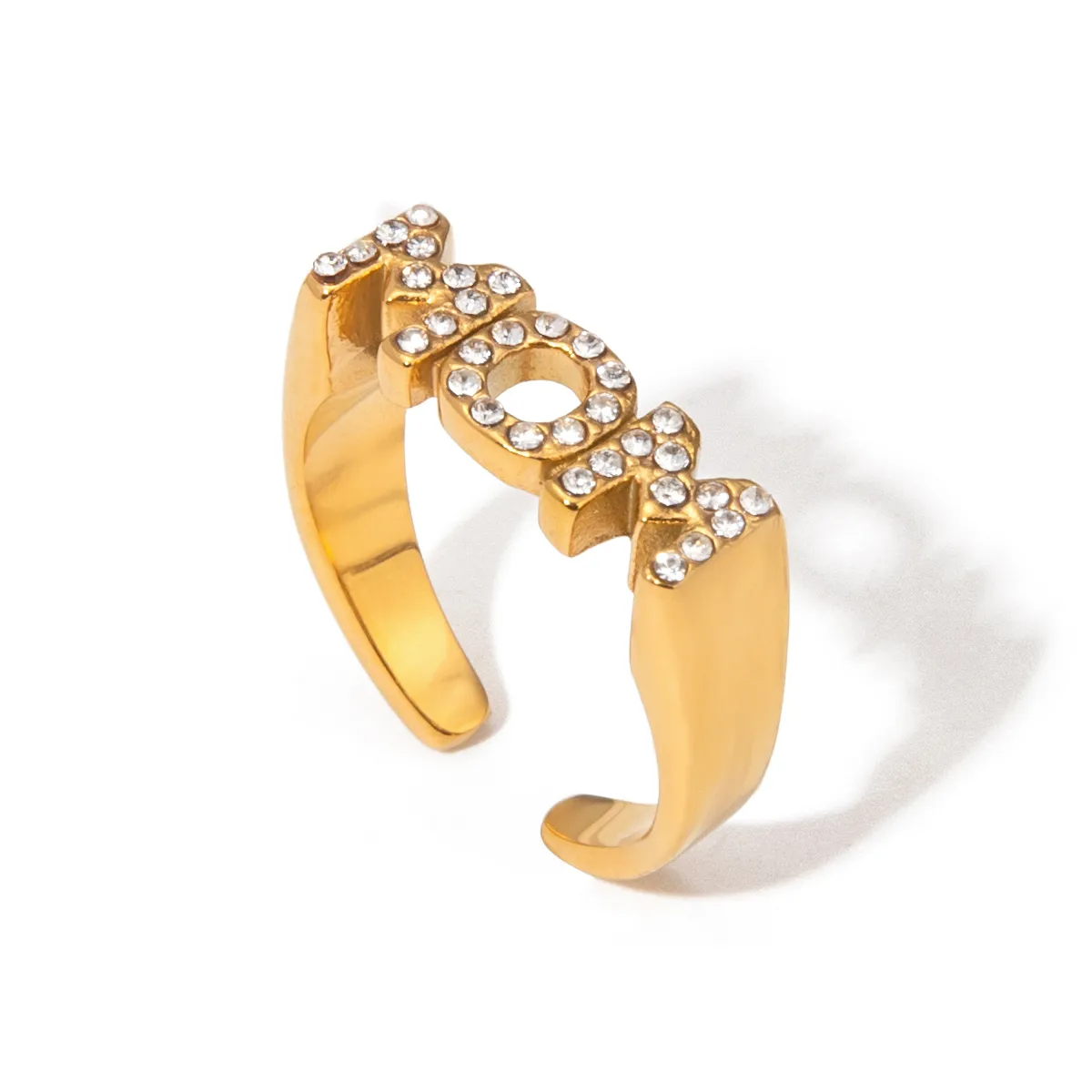 18K Gold Plated WOW MOM Ring