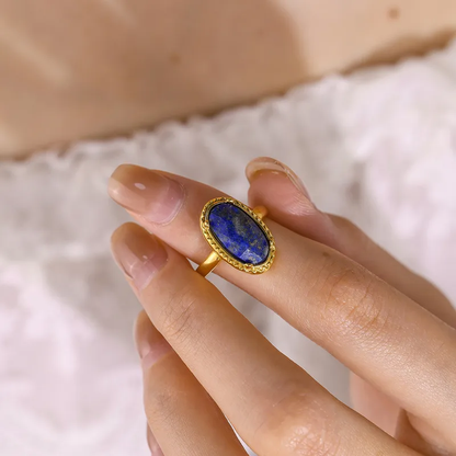 Adjustable Lapis Blue Antique Ring