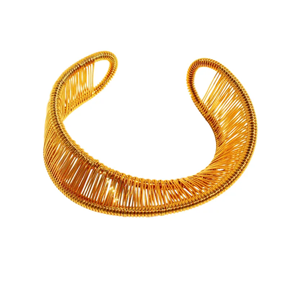 24 K Sunehri Leher Brass Cuff