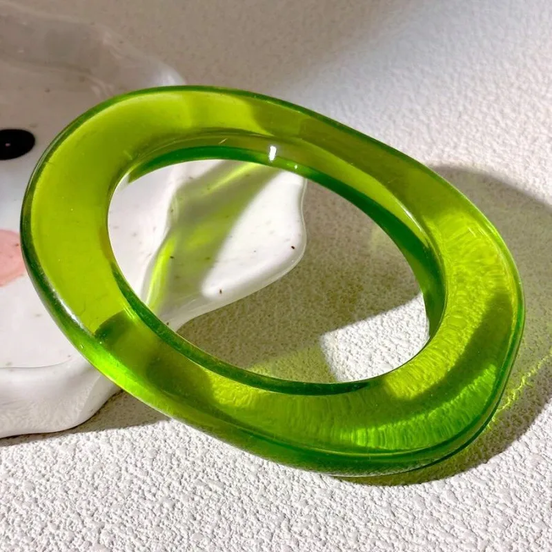 White and Green Resin Bangle Set