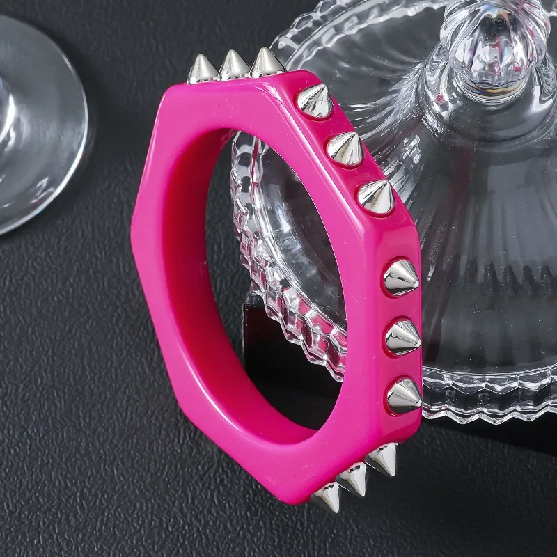 White and Pink Resin Bracelet Set