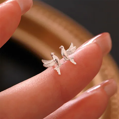 92.5 Sterling Silver Bird Studs