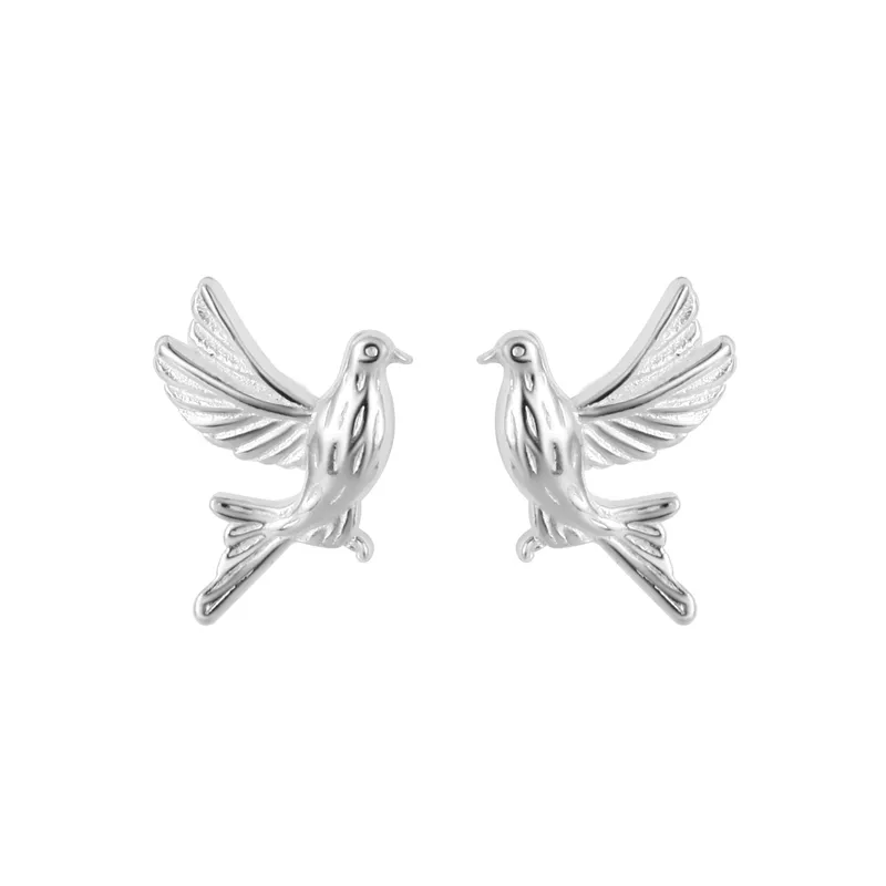 92.5 Sterling Silver Bird Studs