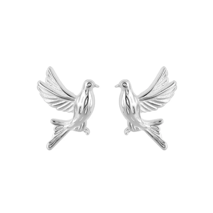 92.5 Sterling Silver Bird Studs