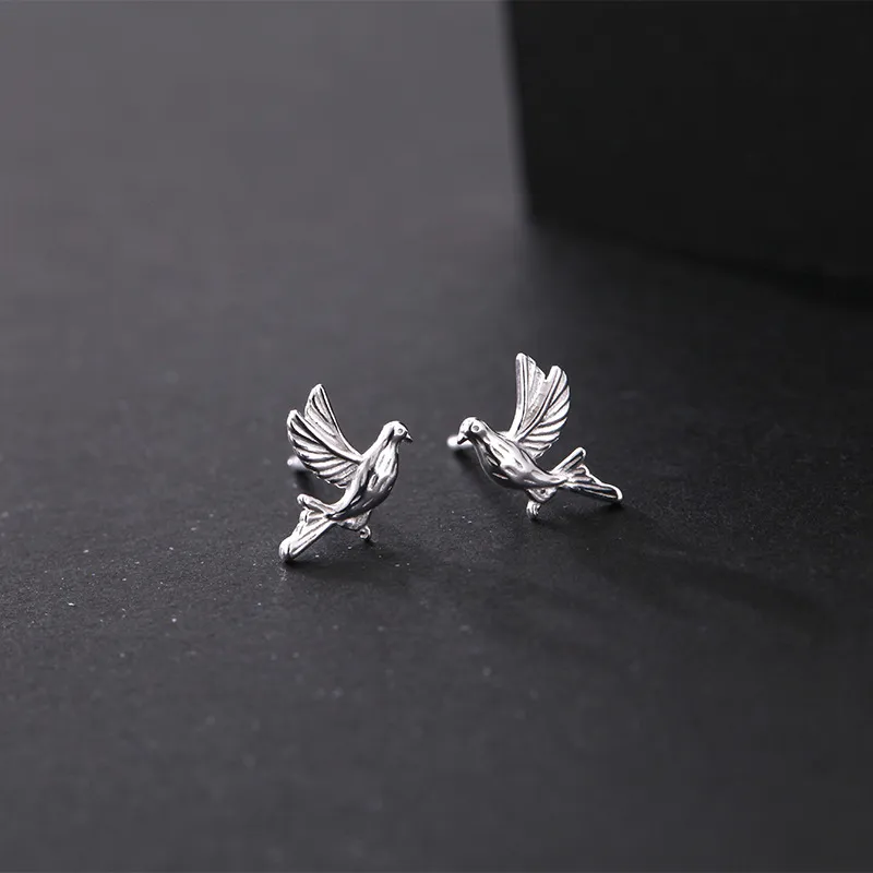 92.5 Sterling Silver Bird Studs