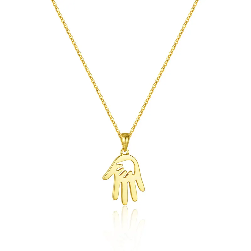 92.5 Sterling Silver Mother's Palm Pendent Necklace
