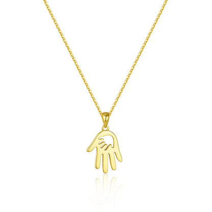 92.5 Sterling Silver Mother's Palm Pendent Necklace