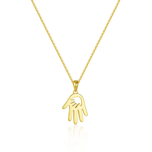 92.5 Sterling Silver Mother's Palm Pendent Necklace