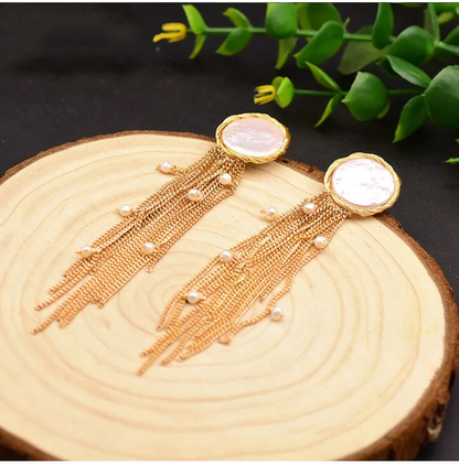 Pearl Jhalar Earrings
