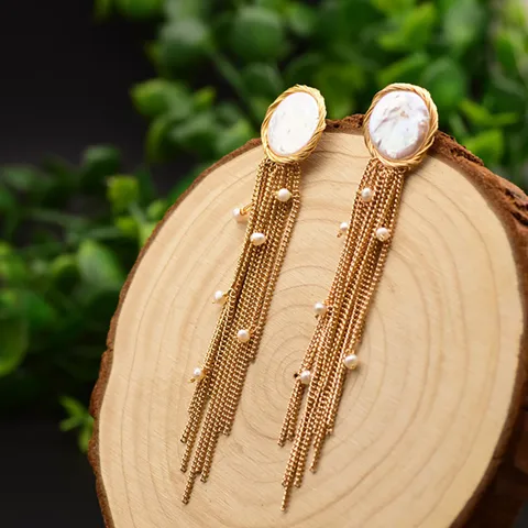 Pearl Jhalar Earrings