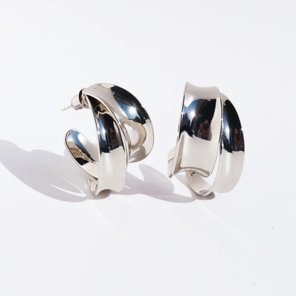 24 K Gold Plated Brass Silver Hoops