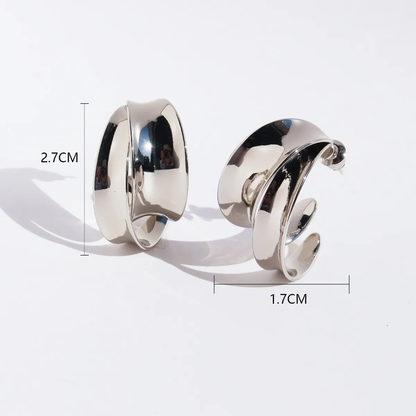 24 K Gold Plated Brass Silver Hoops