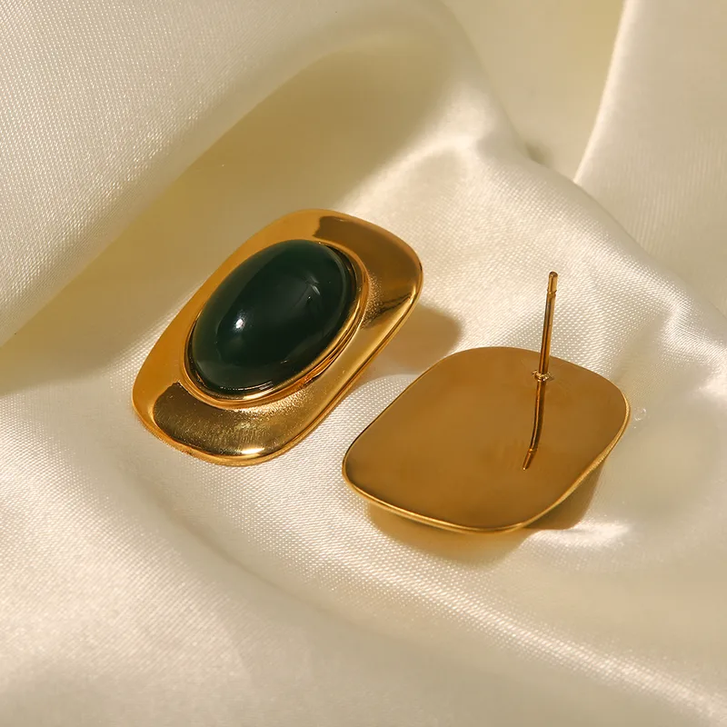 Green and gold ethnic statement earrings for Diwali, Durga Puja and wedding functions - nickel-free for sensitive skin