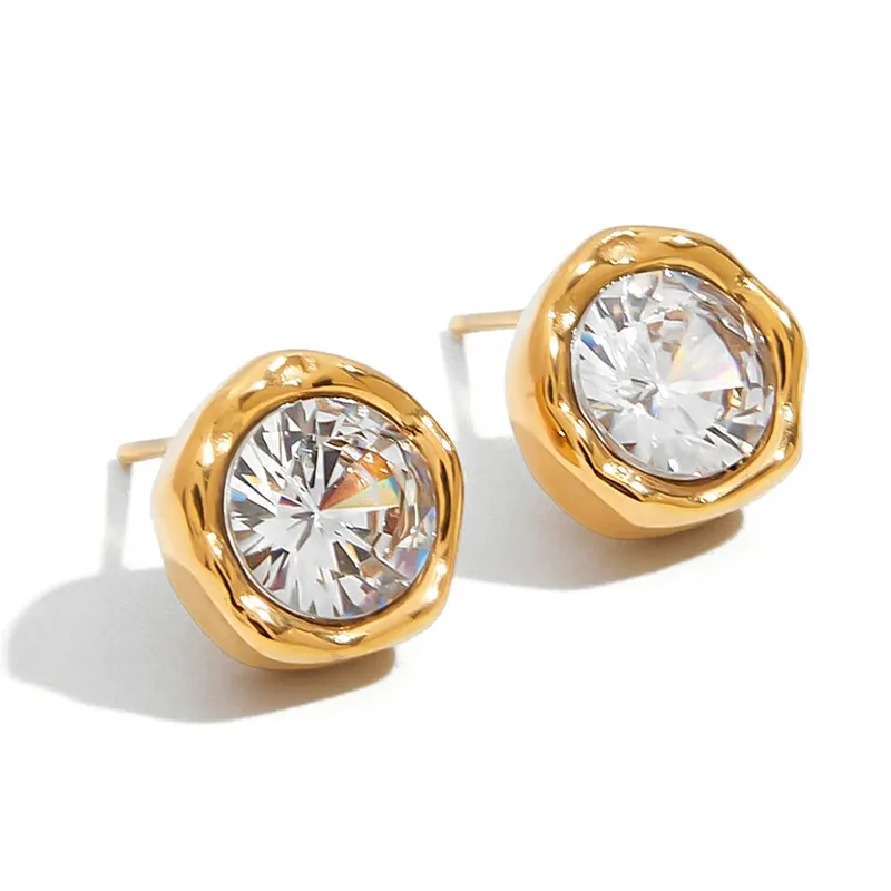 Close-up of Diya Glow festive stud earrings – waterproof Diwali jewellery for sensitive ears